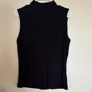 Black Ribbed Sleeveless Top